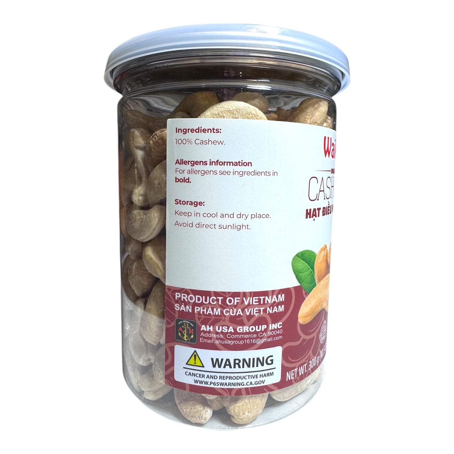 Waikiki Unsalted Cashews/Hat Dieu Nguyen Vi - 10.5 oz (300g)