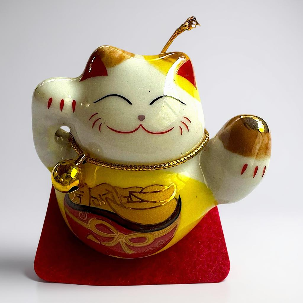 Set of 5 Mini Lucky Cat Figurines H 1.5"