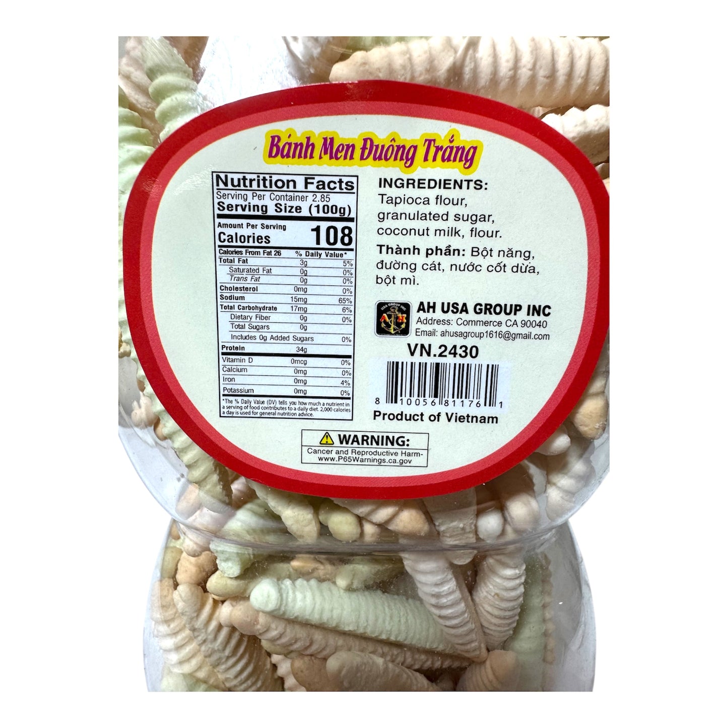 Coconut Cookies/Banh Men Duong Trang - 10 OZ (285g)