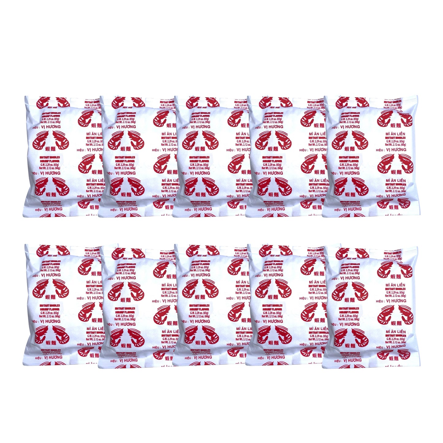 Vi Huong - Shrimp Flavor Instant Noodle - Combo 10 pack x 60g