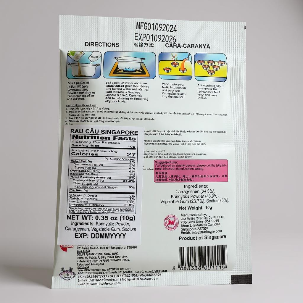 Konnyaku Jelly Powder (Rau Cau Trai Dua) 0.35oz (10g)