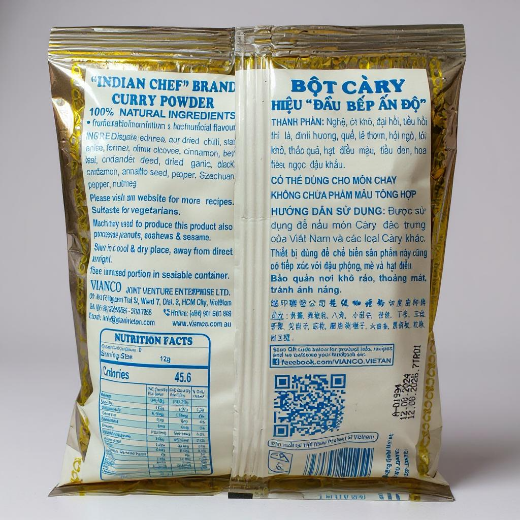 Vianco Curry Powder -Bột Càry hiệu “Đầu Bếp Ấn Độ” 100g