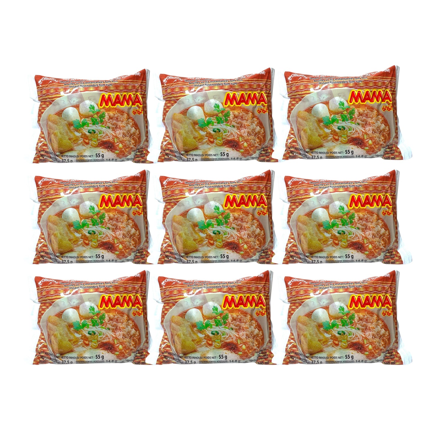 MAMA Oriental Style Instant Noodles (Chan Tom Yum) - Combo 9 pack x 55g