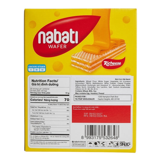 Richeese Nabati Cheese Cream Wafer/Banh Kem Xop Pho Mai