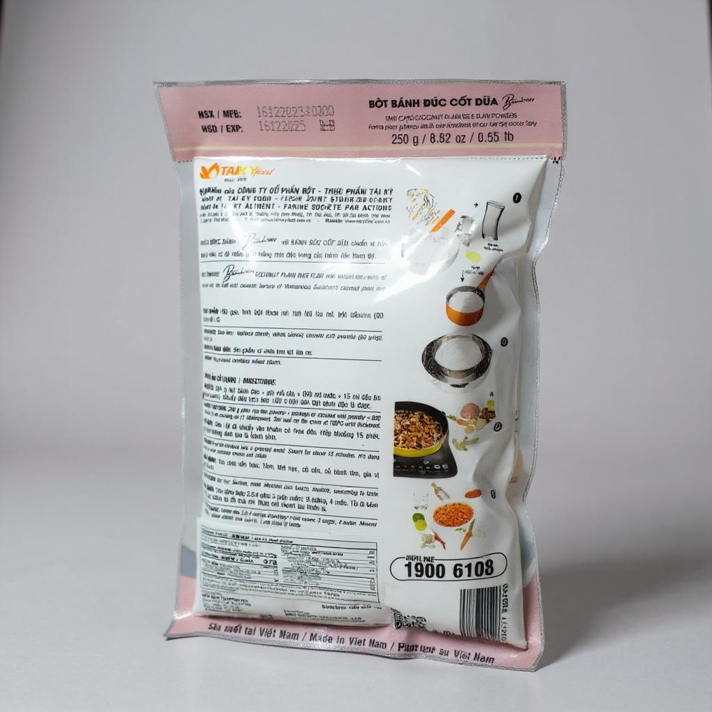 TaKy Cake Coconut Plain Rice Flan Powder (Bot Banh Duc Cot Dua) – 8.82 oz (250g)