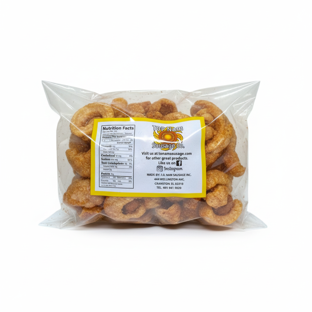 THIN SLICED PORK RINDS (HOT)/Da Heo Chien Gion (Vi Cay) - 2.5oz (71g)