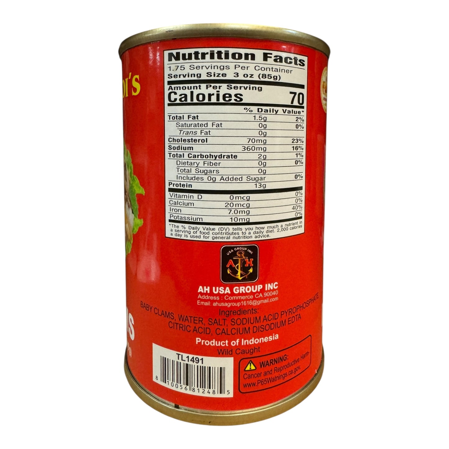 Golden Koi’s Whole Baby Clams – 10 oz (283g)