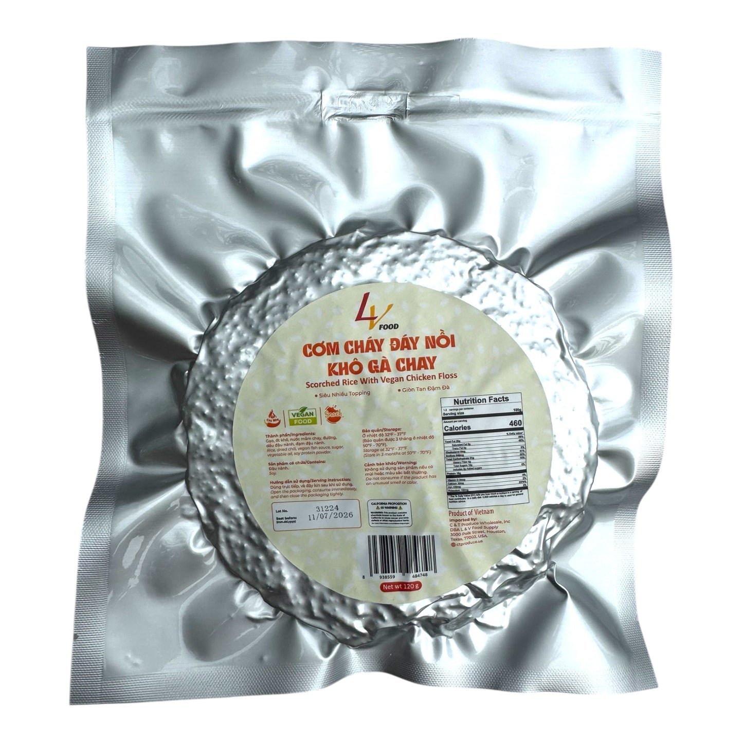 CT Choice - Scorched Rice with Vegan Chicken Floss/Com Chay Day Noi Kho Ga Chay – 4.23 oz (120 g)