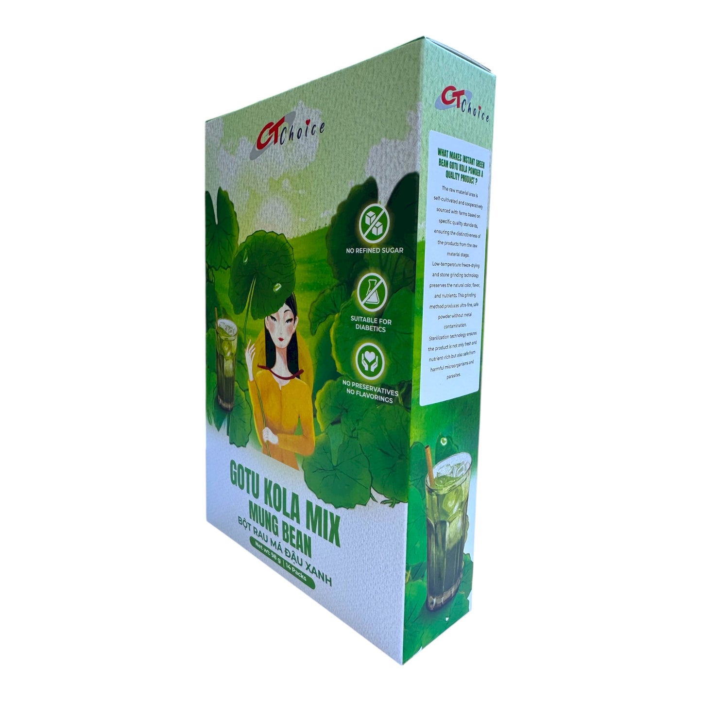 CT Choice Gotu Kola Mix Mung Bean Powder - Bột Rau Má Đậu Xanh - 98g
