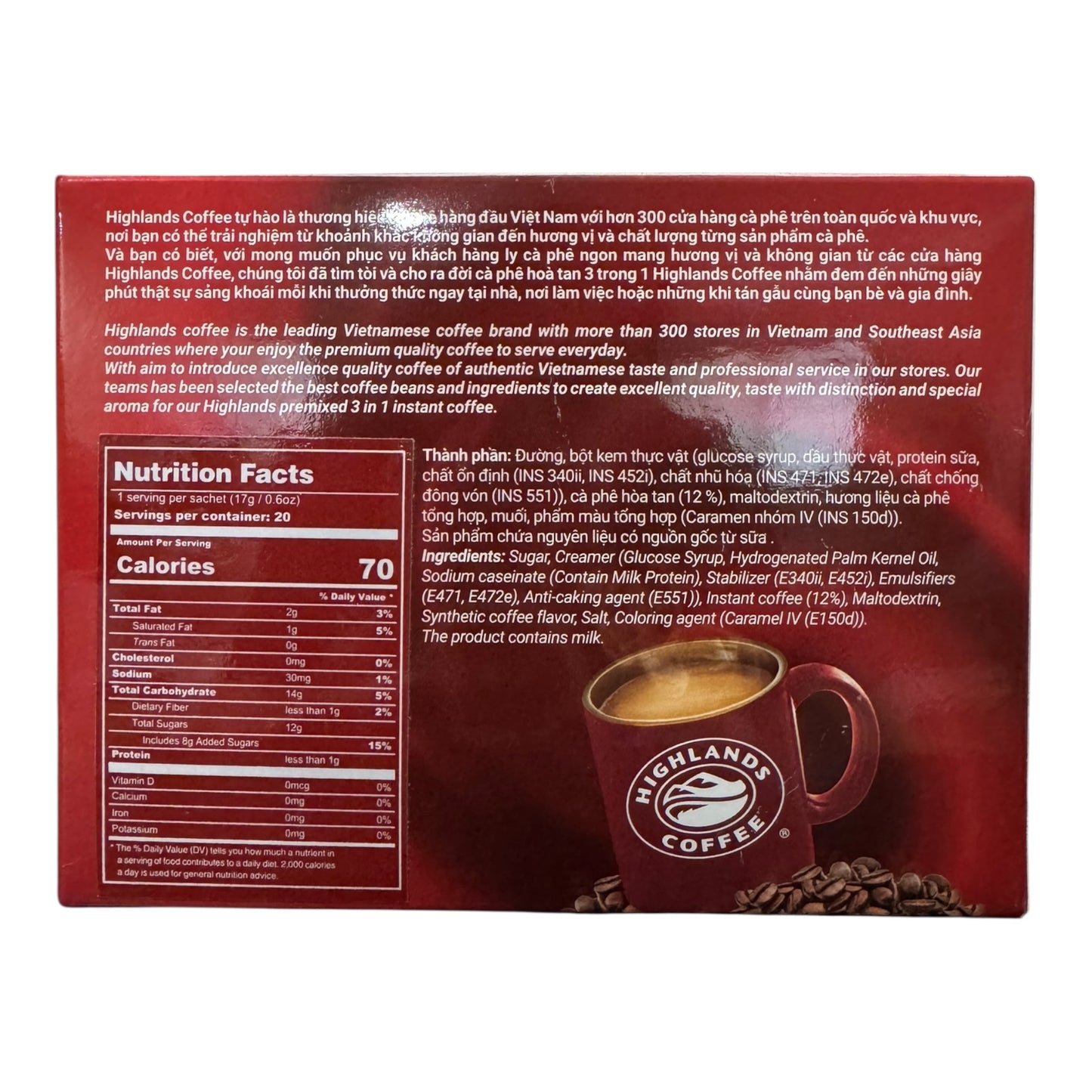 Highlands Coffee 3in1 Instant Coffee – 11.99 oz (340g)