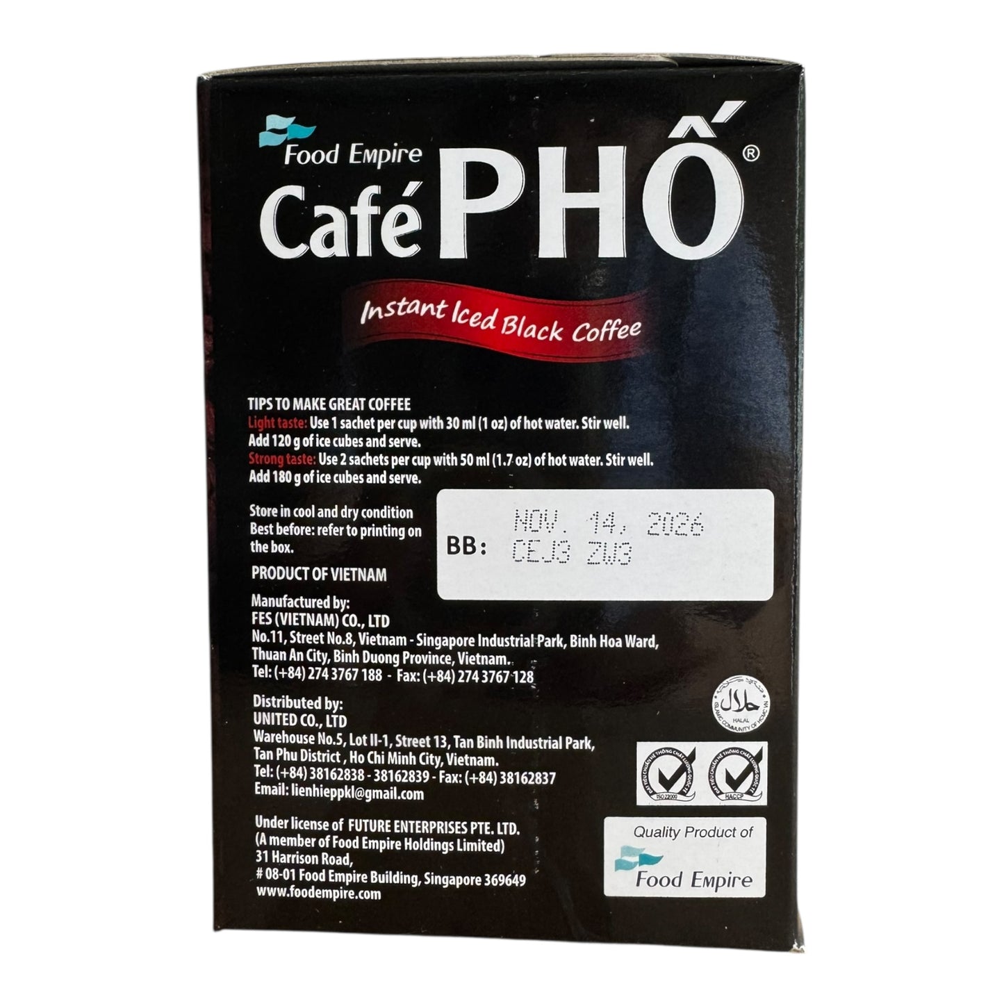 Café PHỐ Instant Iced Black Coffee - Vietnamese Style 144g (5.1 oz)