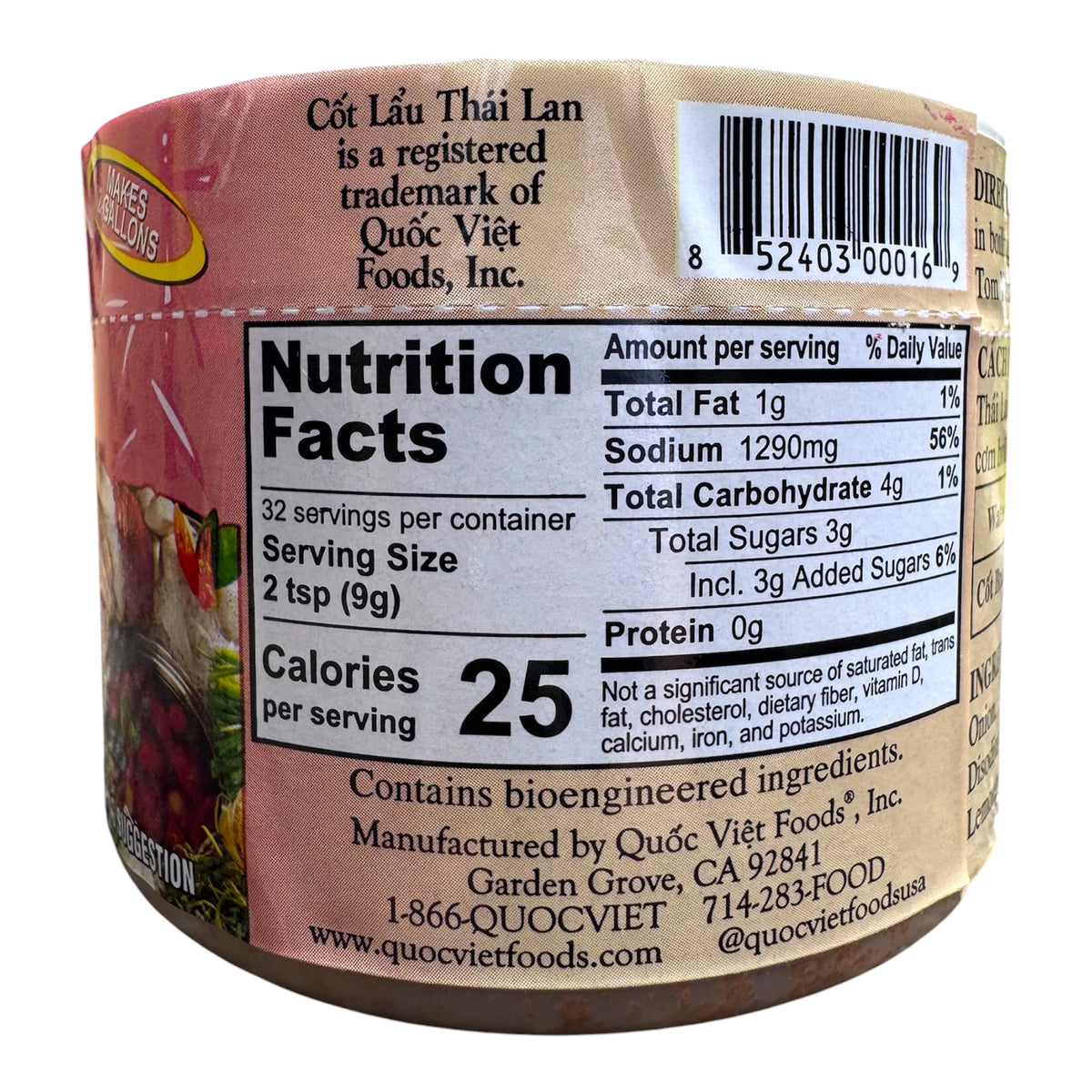 Quoc Viet - Thai Tom Yum Soup Base/Cot Lau Thai Lan - 10 oz (283g)