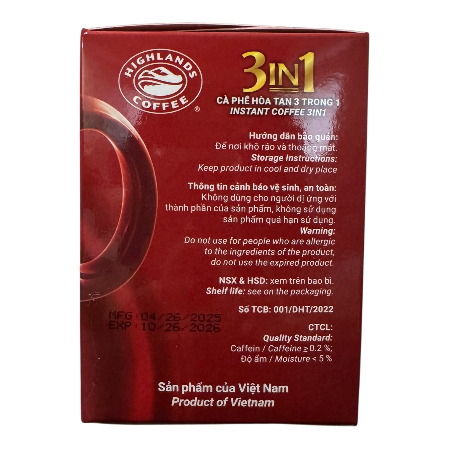 Highlands Coffee 3in1 Instant Coffee – 11.99 oz (340g)