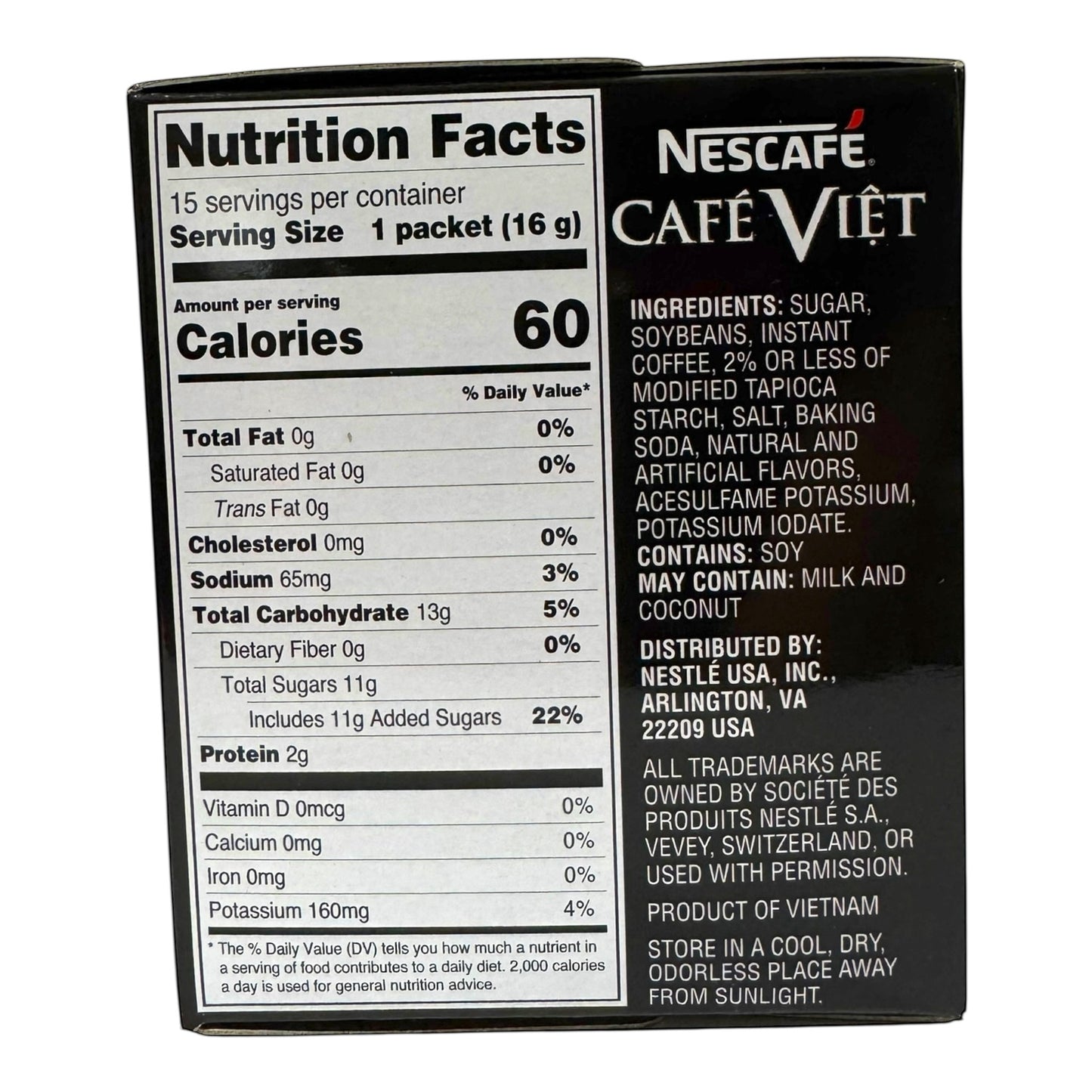 Nescafe Cafe Viet Black Iced Coffee - 15 packets x 16g
