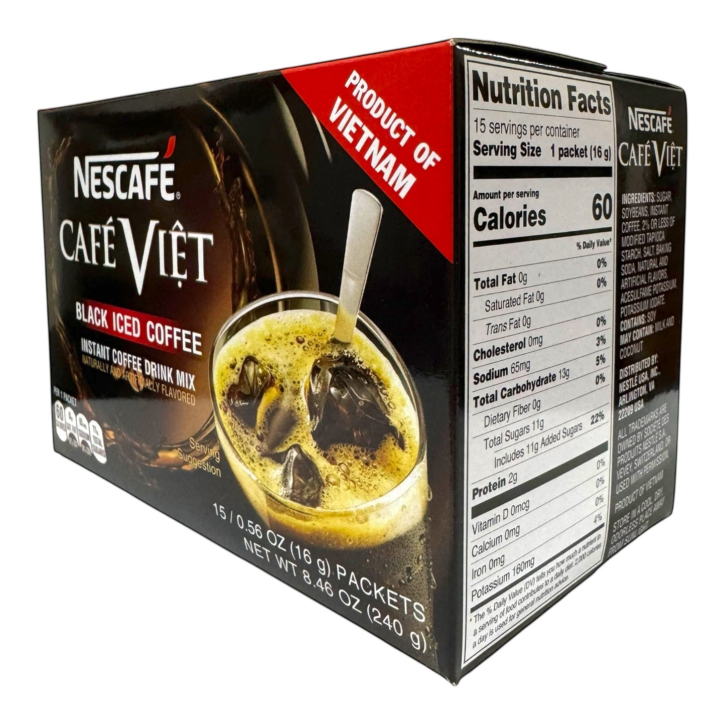 Nescafe Cafe Viet Black Iced Coffee - 15 packets x 16g
