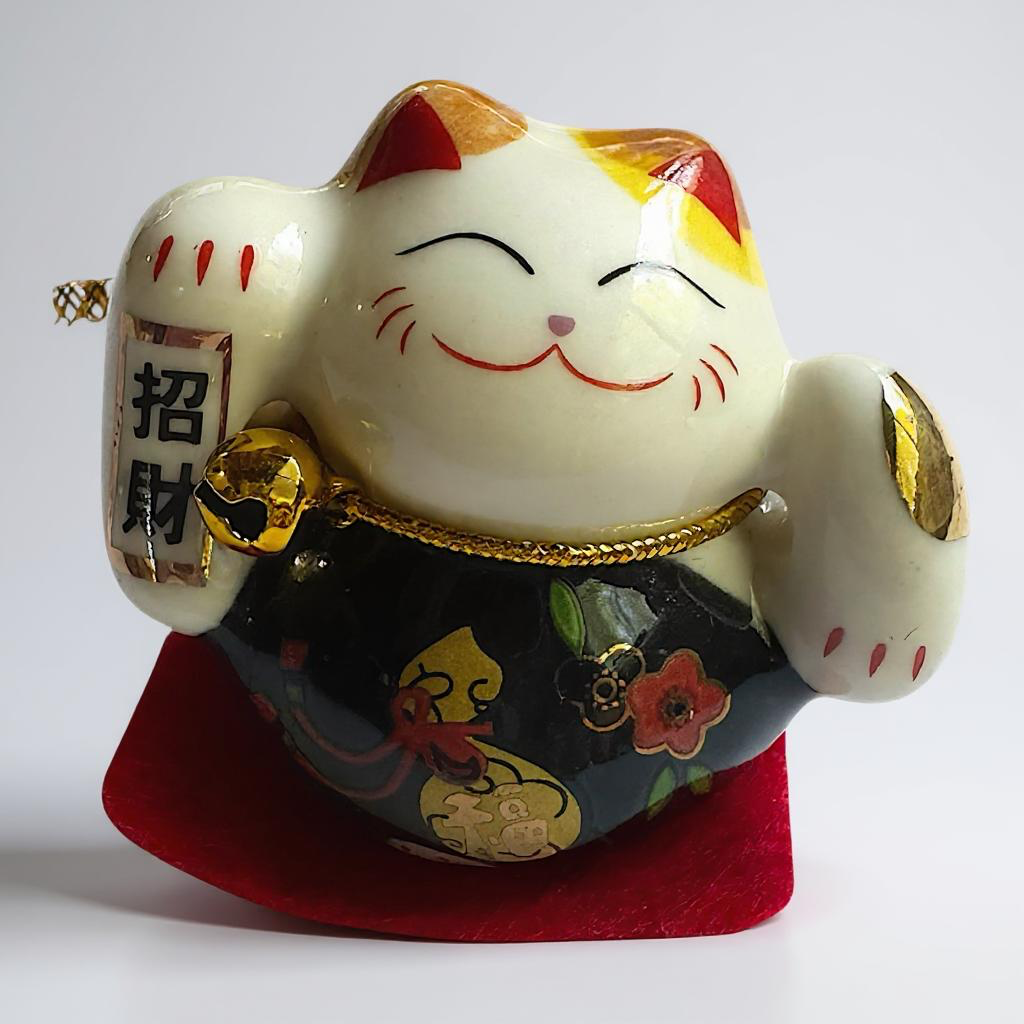 Set of 5 Mini Lucky Cat Figurines H 1.5"