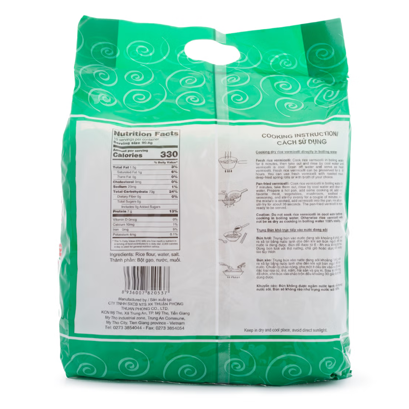 Bamboo Tree Brand Rice Vermicelli Bún Tươi Hiệu Ba Cây Tre-32 oz