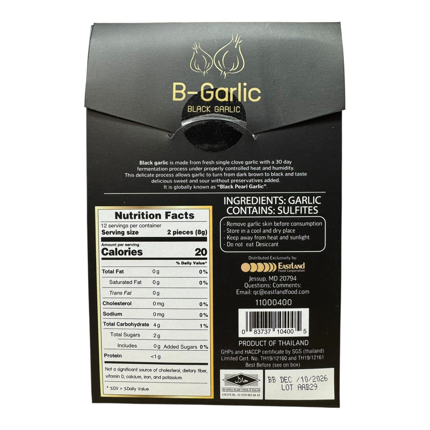 B-Garlic Black Garlic (Toi Den) – 3.52 oz (100g)