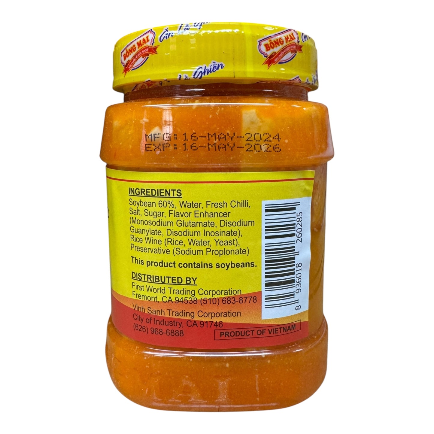 Bong Mai Preserved Bean Curd (Đậu Hũ Chao Cay Bông Mai) – 13 oz (370g)
