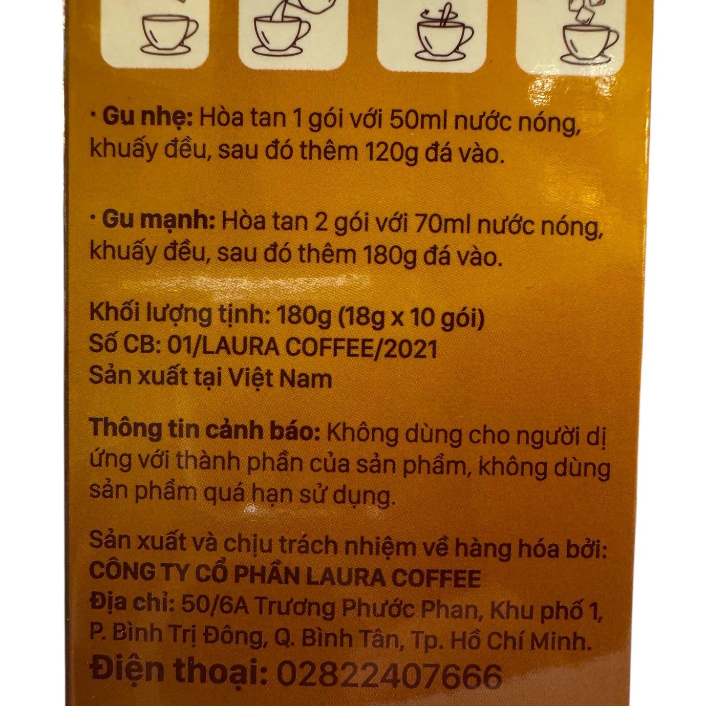 Laura Coffee - Cordyceps Instant Coffee Cà Phê Hòa Tan Đông Trùng Hạ Thảo (10 packs)
