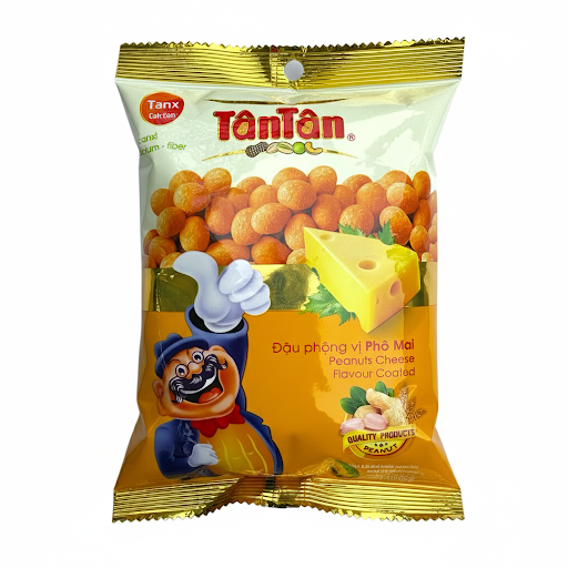 Tan Tan Peanuts Cheese Flavour Coated/Dau Phong Pho Mai - 50g x 5 unit