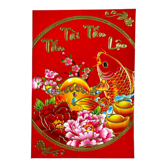 Red Envelopes (Lucky Money)/Bao Li Xi Tet (Phat Tai Phat Loc) - Set 6pcs