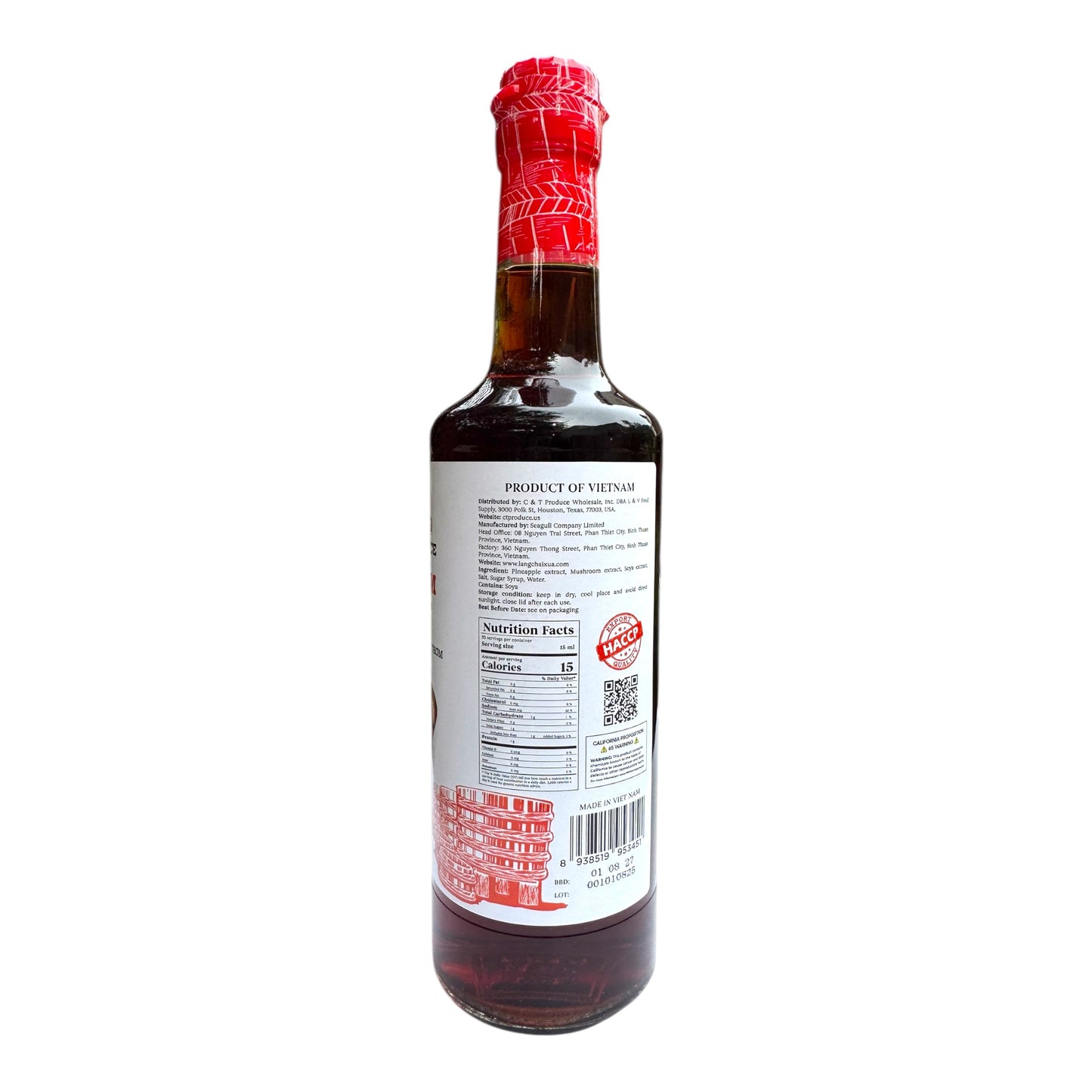 Làng Chài Xưa Vegan Fish Sauce/Nuoc Mam Chay Lang Chay Xua - 16.9 fl. oz (500 ml)