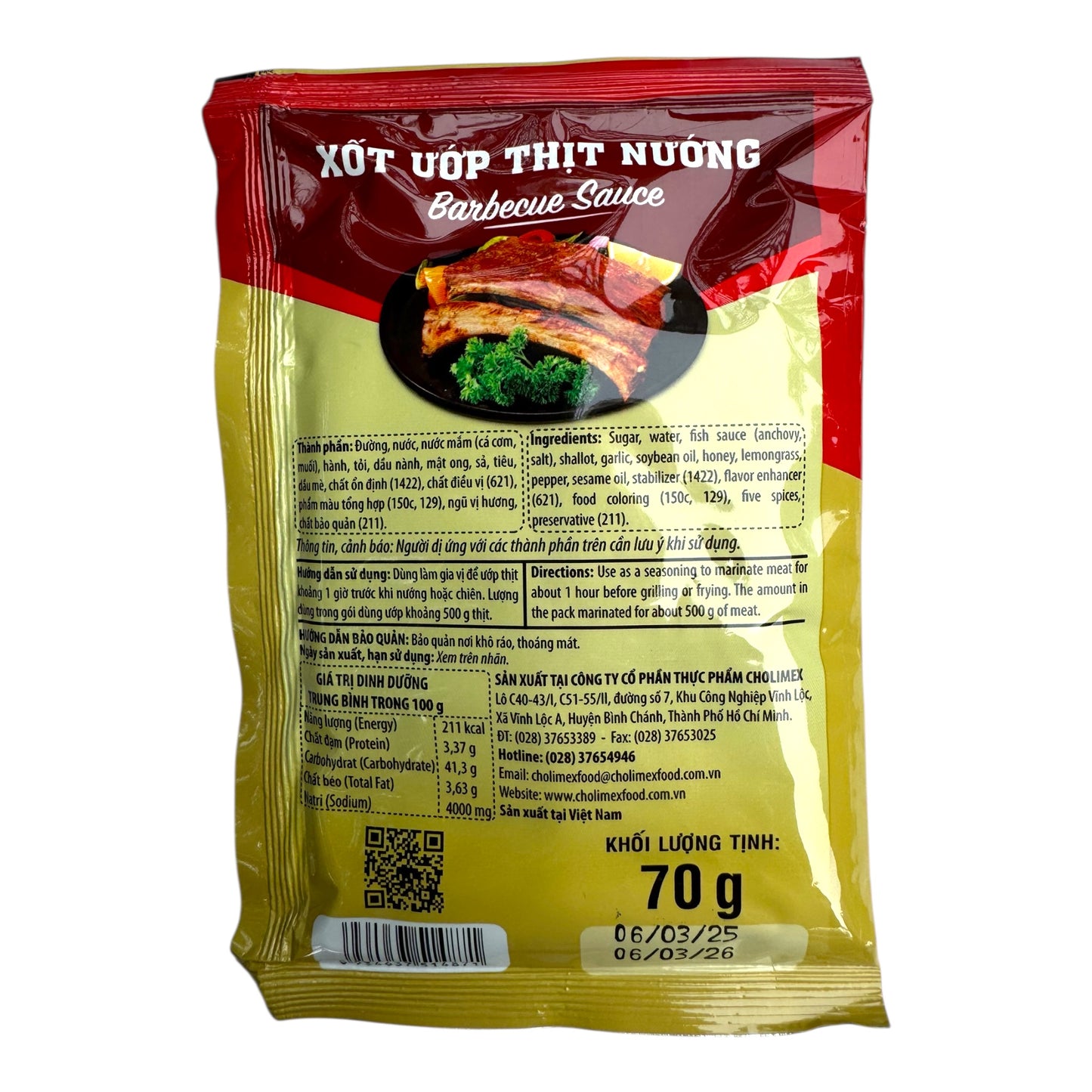 Cholimex - Barbecue Sauce/ Xot Uop Thit Nuong - Combo 5 units x 70g