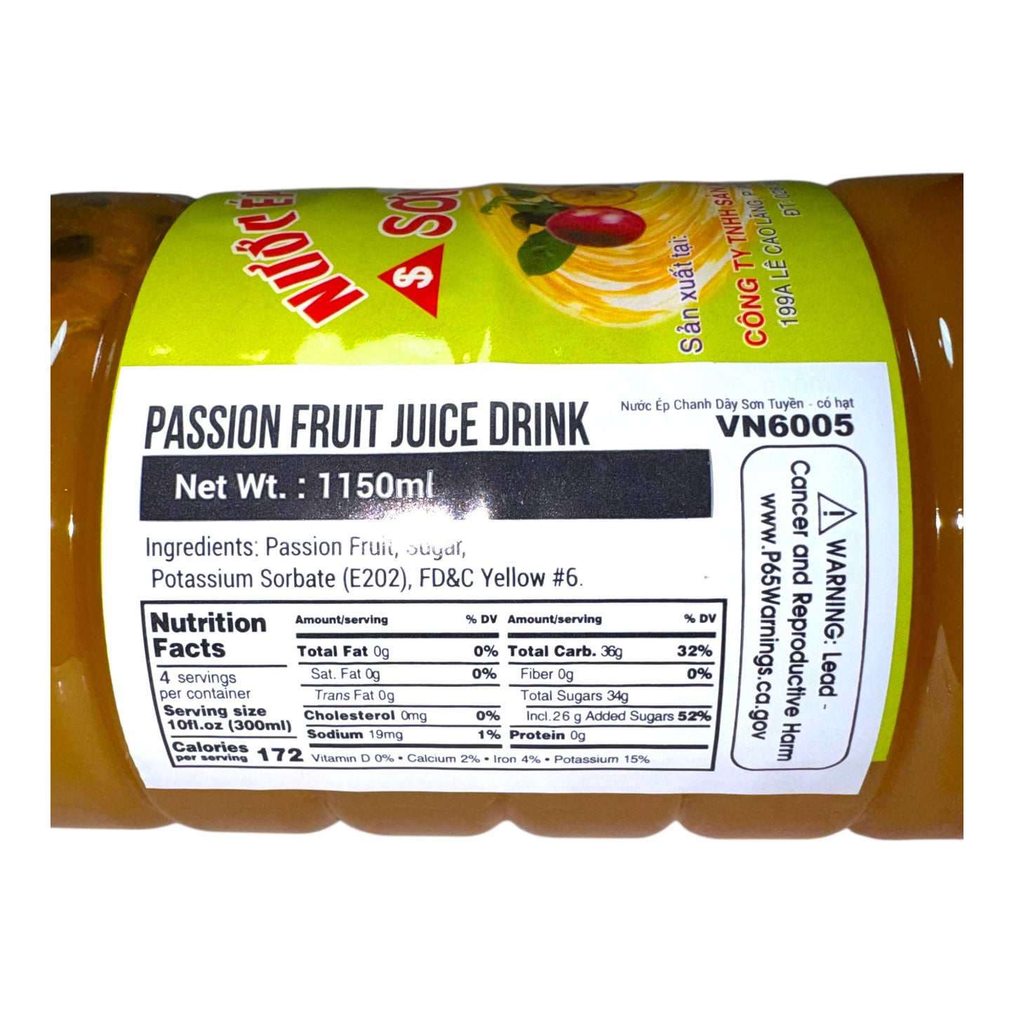 Son Tuyen Passion Fruit Juice Drink/Nuoc Ep Chanh Day 1.15L (38.8 oz)