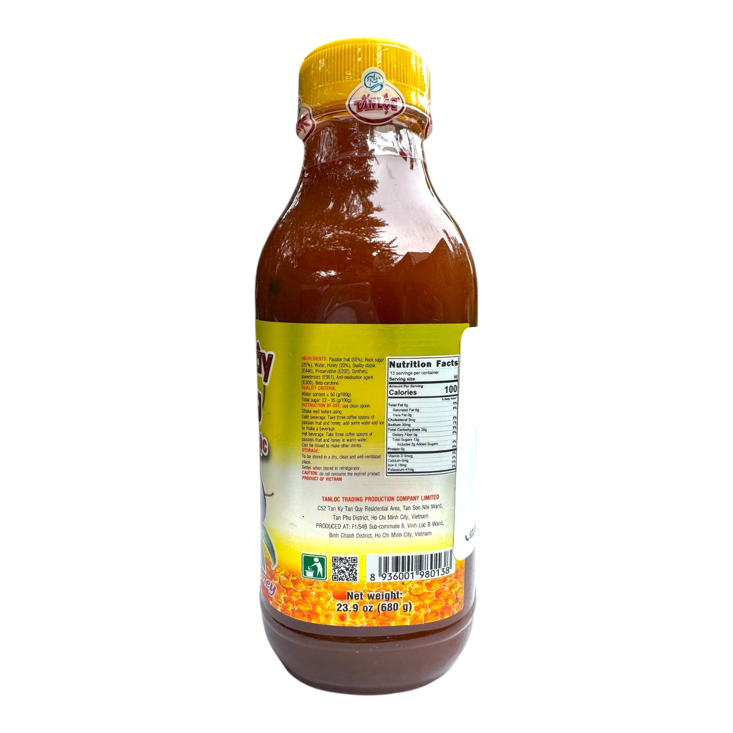 Tấn Lộc Passion Fruit & Honey Drink Base/Nước Cốt Chanh Dây Mật Ong- 1.49 lbs (680 g)