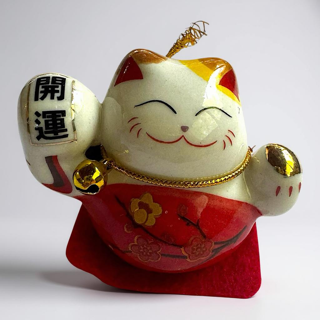 Set of 5 Mini Lucky Cat Figurines H 1.5"