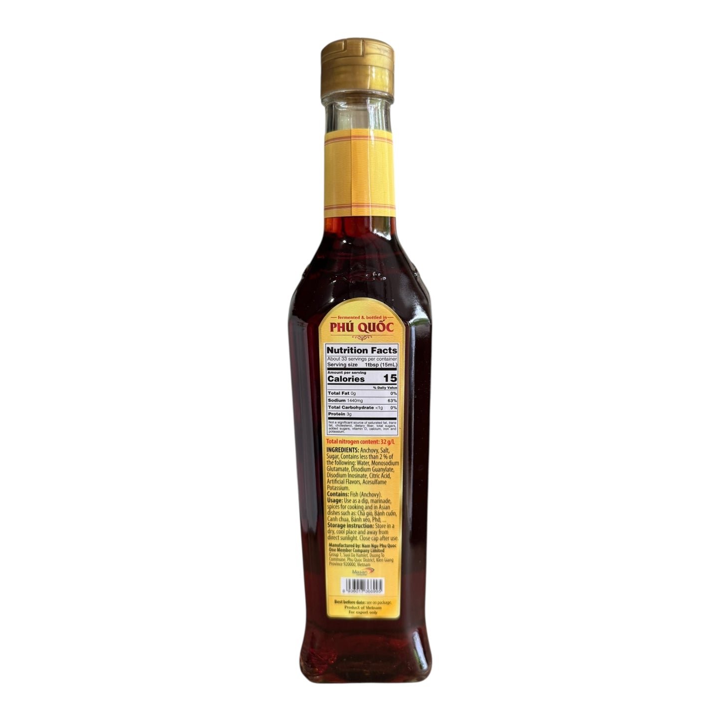 Nam Ngu Phu Quoc Fish Sauce (500ml/16.9 oz) - Premium Vietnamese Anchovy Fish Sauce