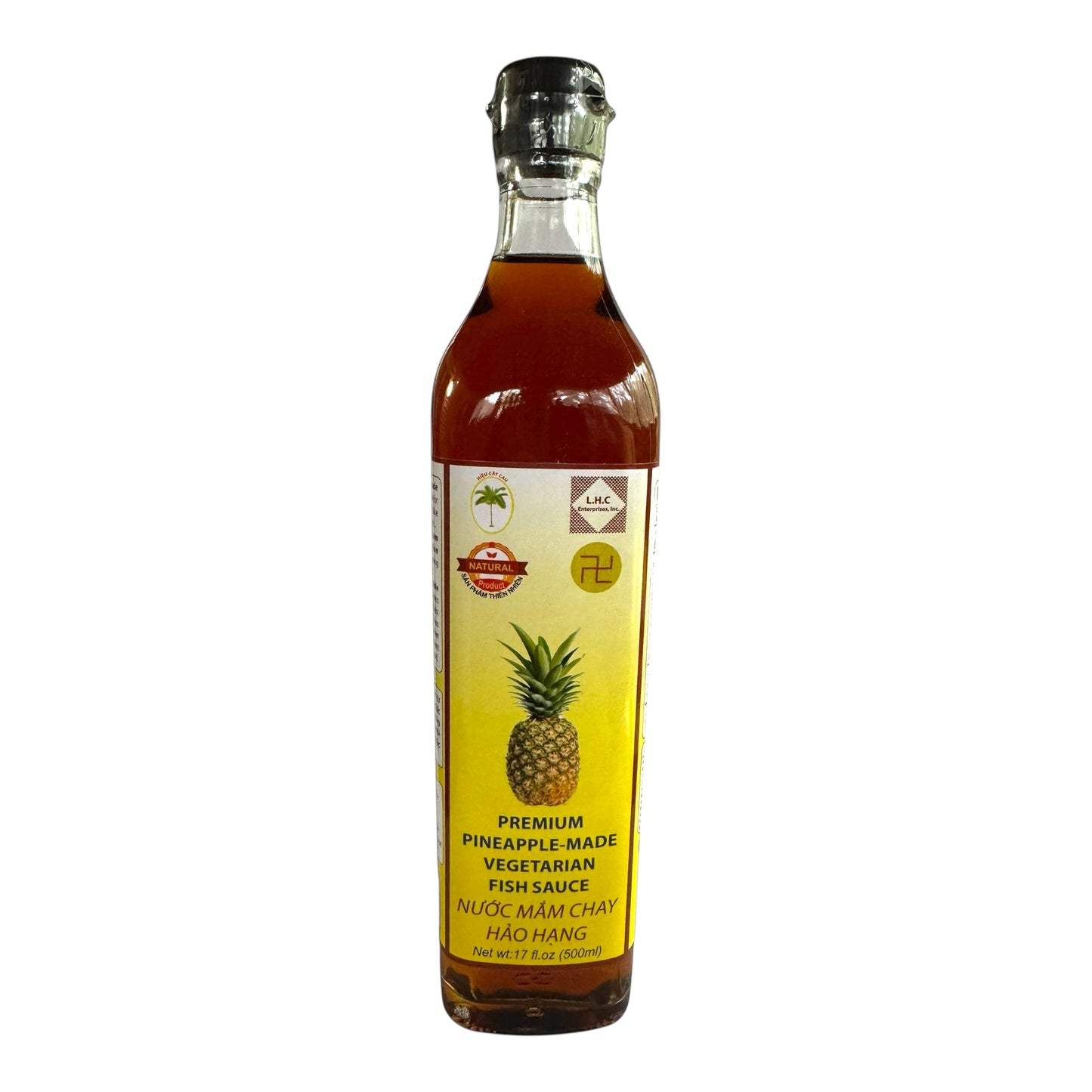 Premium Pineapple-Made Vegetarian Fish Sauce - Nuoc Mam Chay Hao Hang - 17 oz (500ml)