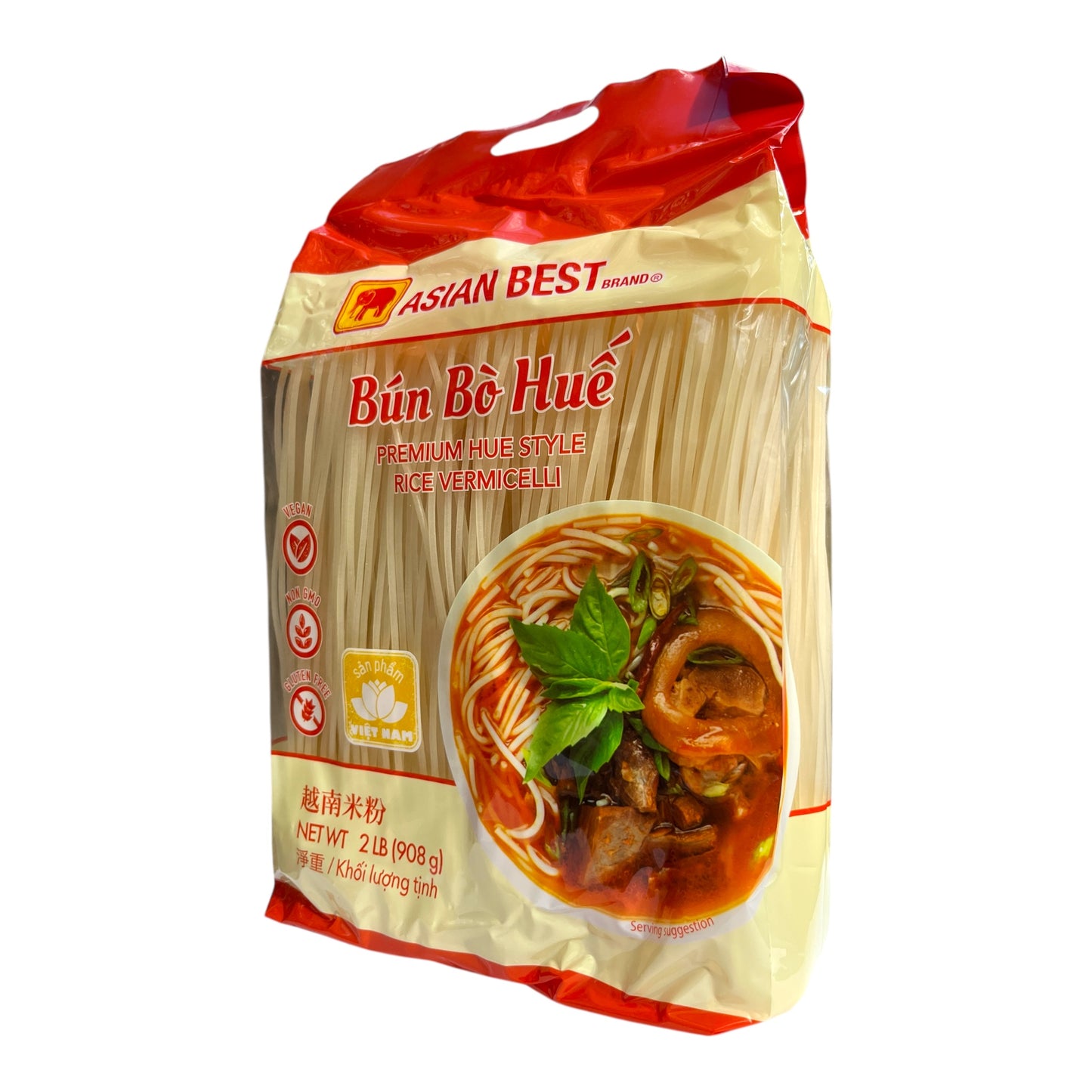 ASIAN BEST Premium Hue Style Rice Vermicelli/Bún Bò Huế - 2 LB (908 g)
