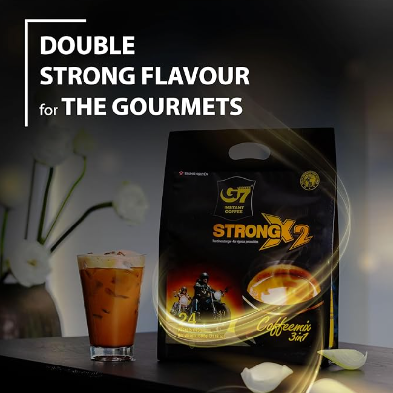 Trung Nguyen G7 3 in 1 Strong x2 Instant Coffee Mix - 24 pack (600grams)