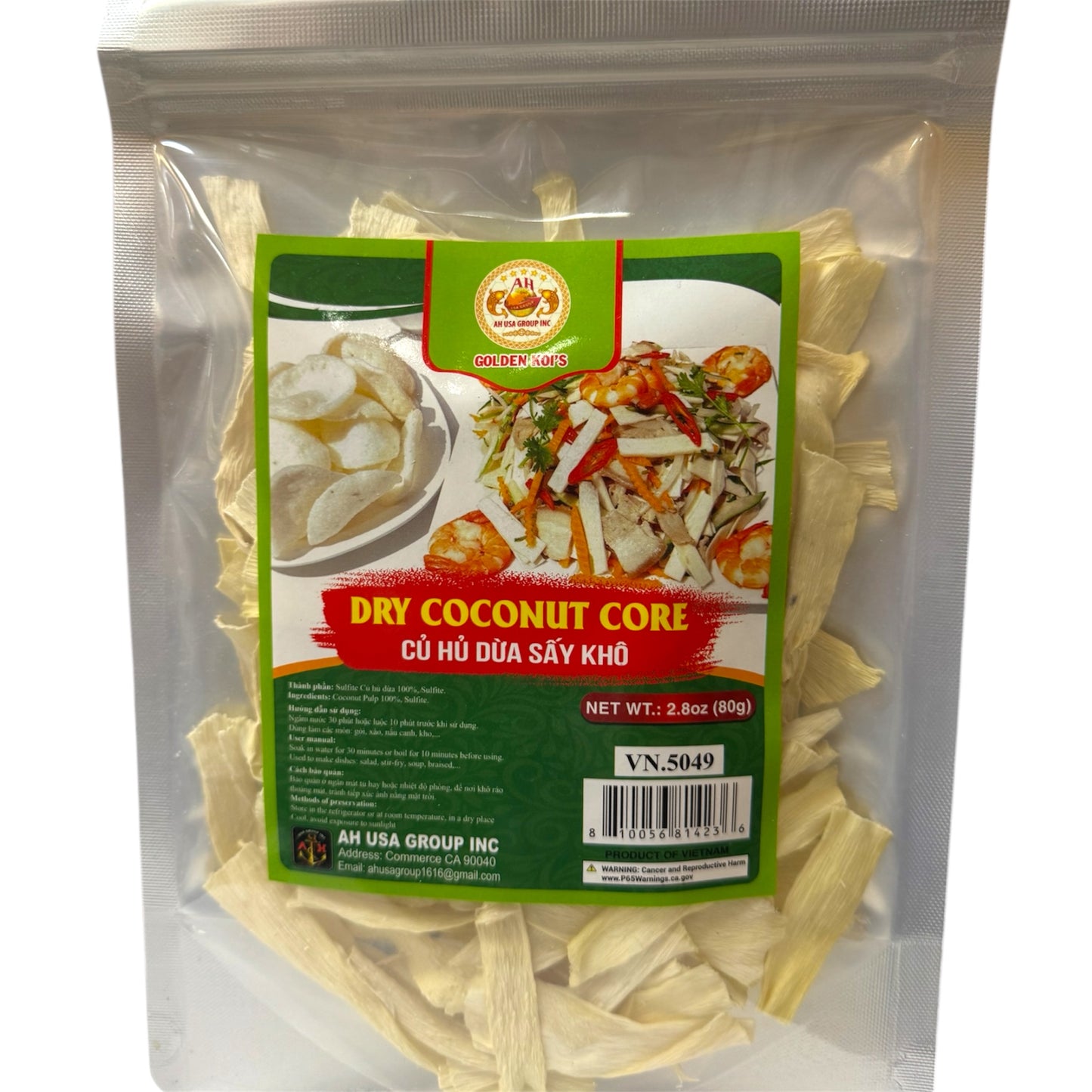 Golden Koi's Dry Coconut Core - Củ Hủ Dừa Sấy Khô 2.8 oz (80g)