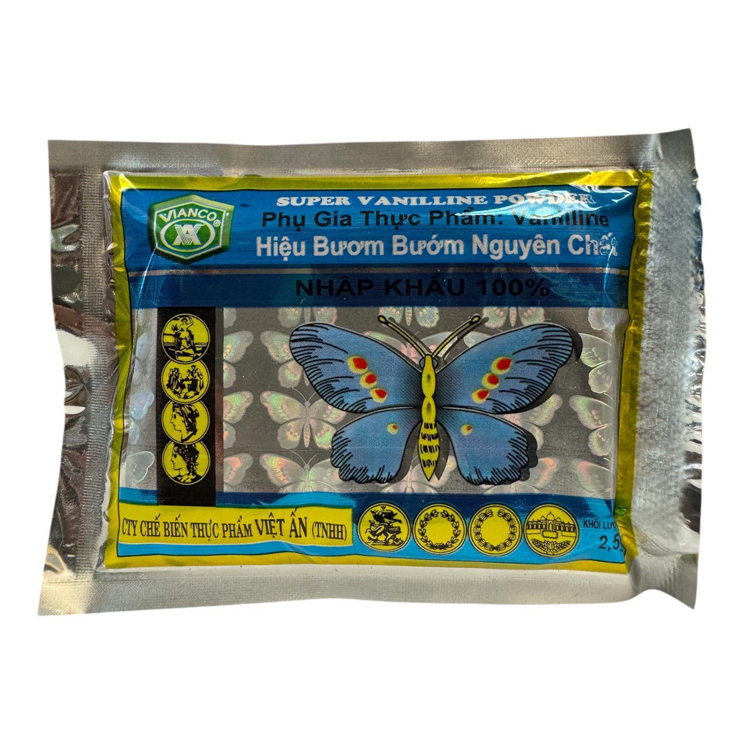 Bột Thơm Hiệu Bươm Bướm (Vanilline) - 10 tubes