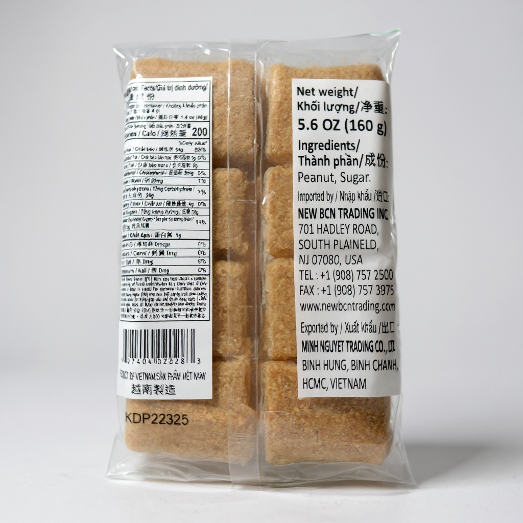 Asian Boy Ground Peanut Cookies | Kẹo đậu phộng cán 5.6 oz (160g)