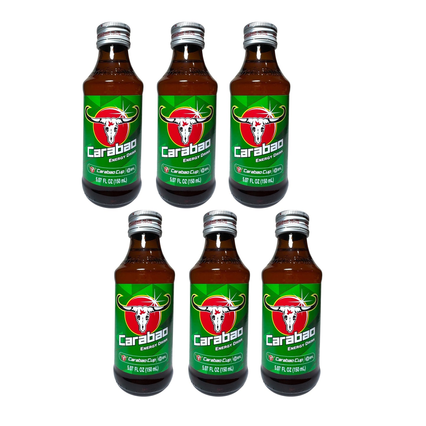 Carabao Energy Drink/Nuoc Tang Luc - Combo 6 bottles x 150ml