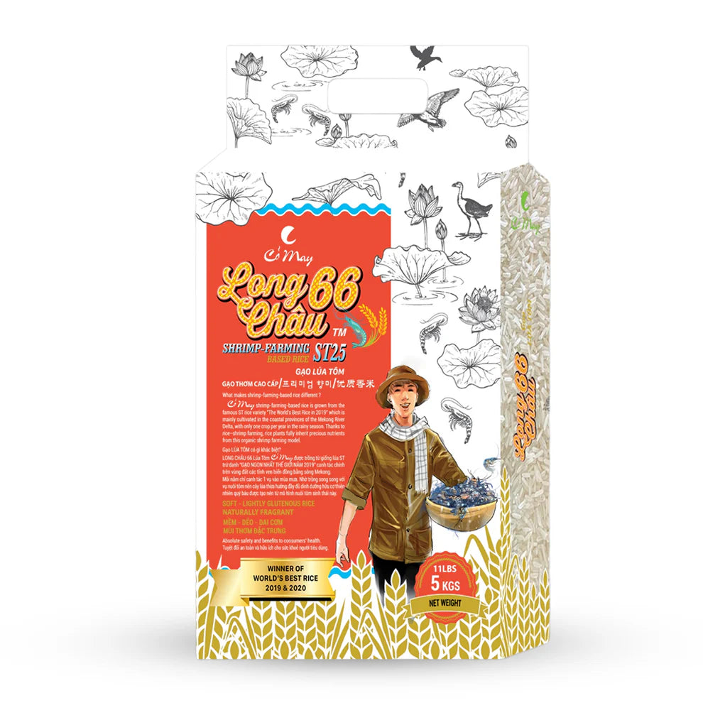 Long Chau 66 ST25 Premium White Rice - Gạo ST25 Lúa Tôm Thượng Hạng