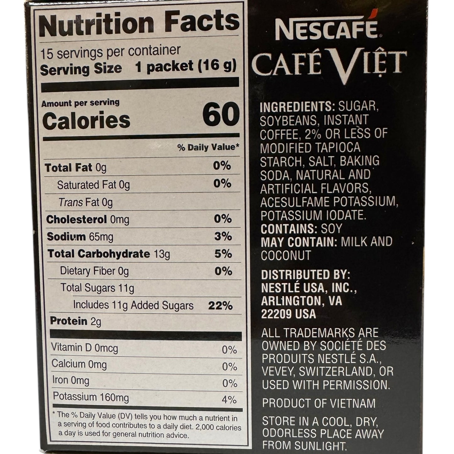 Nescafe Cafe Viet Black Iced Coffee - 15 packets x 16g