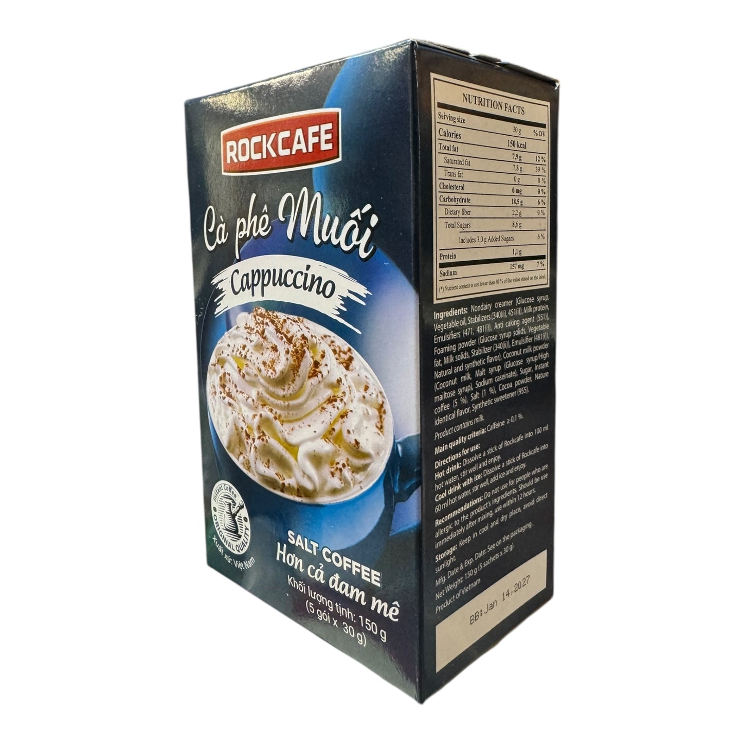 Rockcafe - Salt Coffee Cappuccino Cà Phê Muối Rockcafe Cappuccino – Hộp 5 gói x 30g