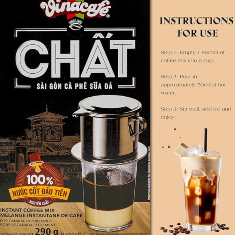 Vinacafe Chất Instant Coffee Mix - 10 packets