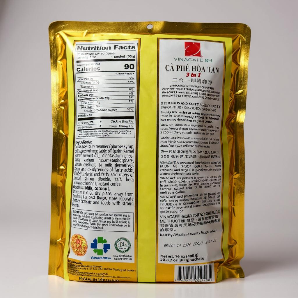 VINACAFÉ 3-in-1 Instant Coffee Mix – 400g (20 sachets x 20g)
