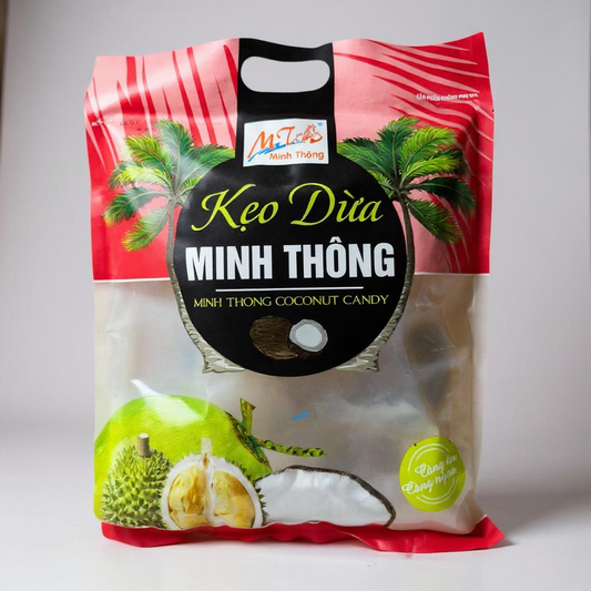 Minh Thong Salted Coffee Wax Coconut Candy | Keo Dua Sap Cafe Muoi (500g)