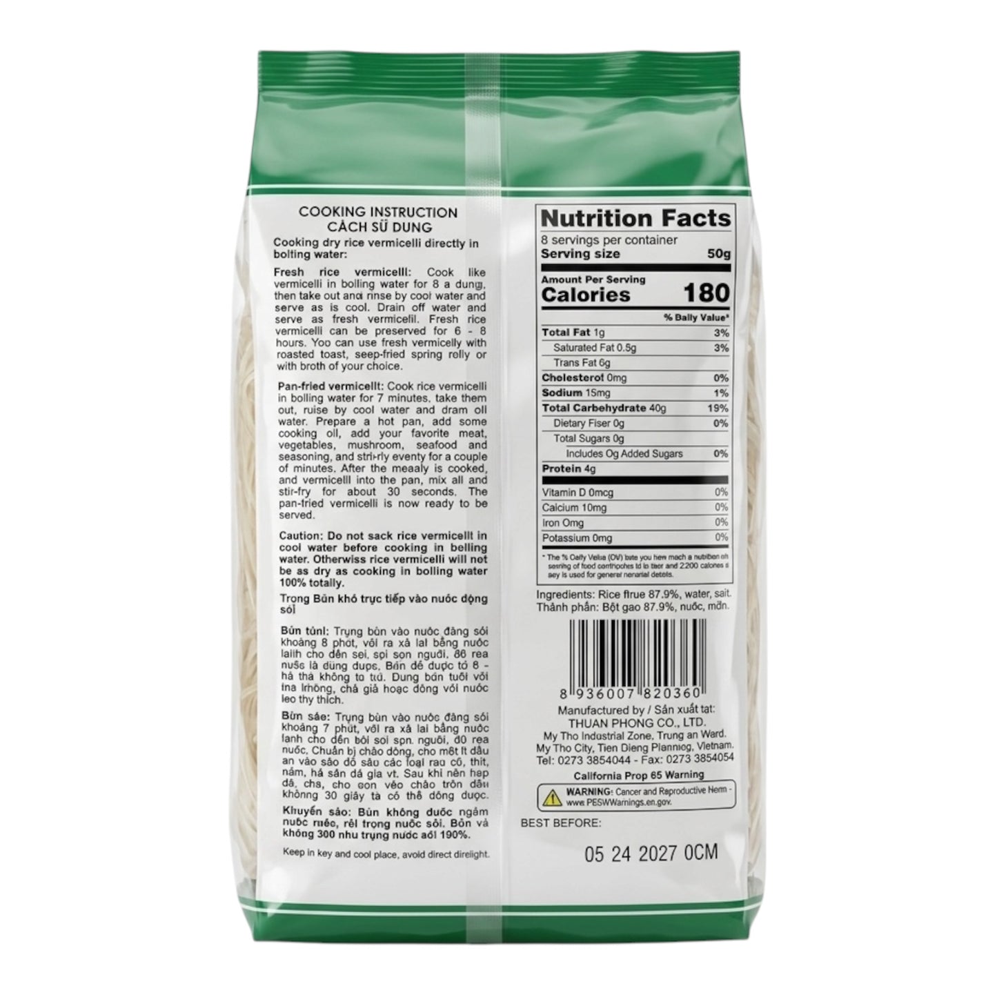 [Bamboo Tree] Fresh Rice Vermicelli/Bun Tuoi – 14 oz