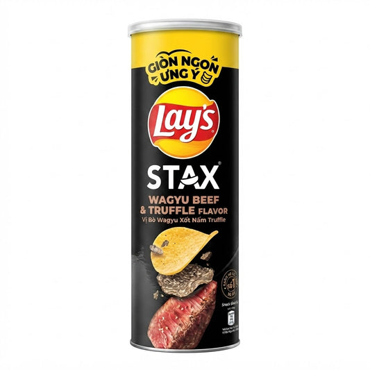 Lay's Stax Wagyu Beef & Truffle Flavor Potato Crisps/Khoai Tay Nuong Vi Bo – 90g