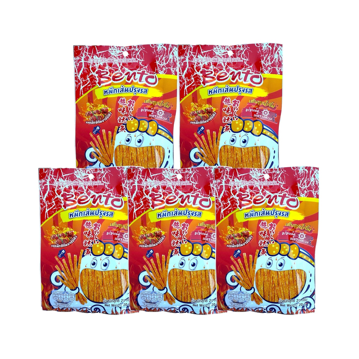 BENTO SQUID MIXED SURIMI MEXICAN BARBEQUE FLAVOURED/SNACK MUC VI BBQ MEXICO - 5 pack x 0.7 oz
