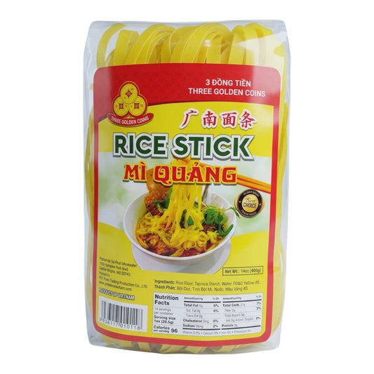 [Three Golden Coins] Mi Quang Rice Stick – 14 oz