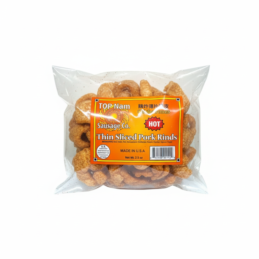 THIN SLICED PORK RINDS (HOT)/Da Heo Chien Gion (Vi Cay) - 2.5oz (71g ...